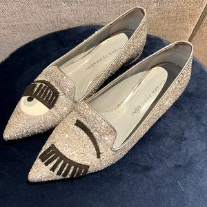 Chiara Ferragni Flirting Wink Glitter Flats size 36